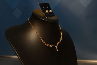 Conjunto Collar + Pendientes ORO (color) Vintage Abalorios