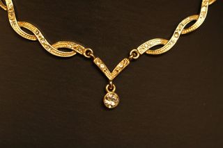 Conjunto Collar + Pendientes ORO (color) Vintage Abalorios