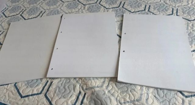 7 quaderni, 10 custodie, clip e pinze