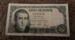 Billete 5 Pesetas 1951 Banco de España