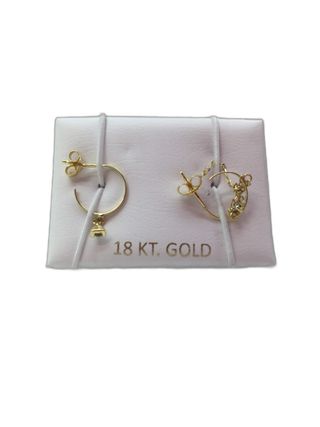 pendientes oro 18k con piedra con circonita