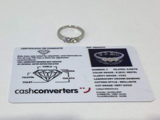 anillo oro 18k con piedra con diamante de laboratorio