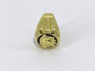 sello oro 18k con piedra con circonita