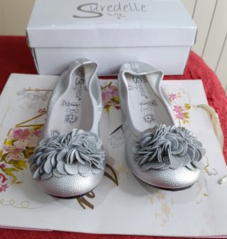 Bailarinas Piel Plateadas Talla 38/39