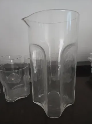 Set 12 Bicchieri più caraffa vetro Murano Vintage