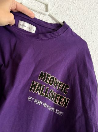 Camiseta hombre morada con estampado / talla XL