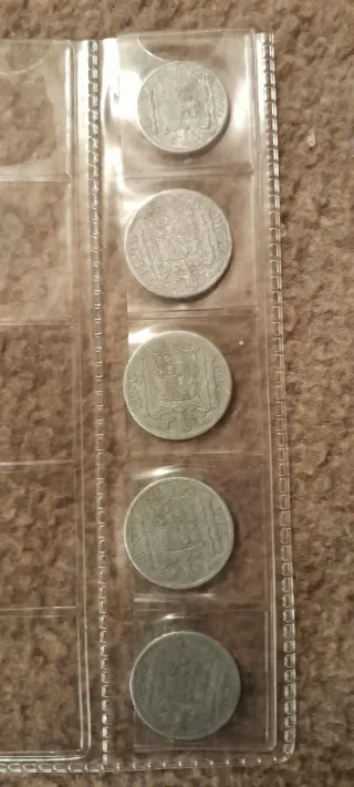 Monedas España 50 10 5 céntimos años 1949 a 1959