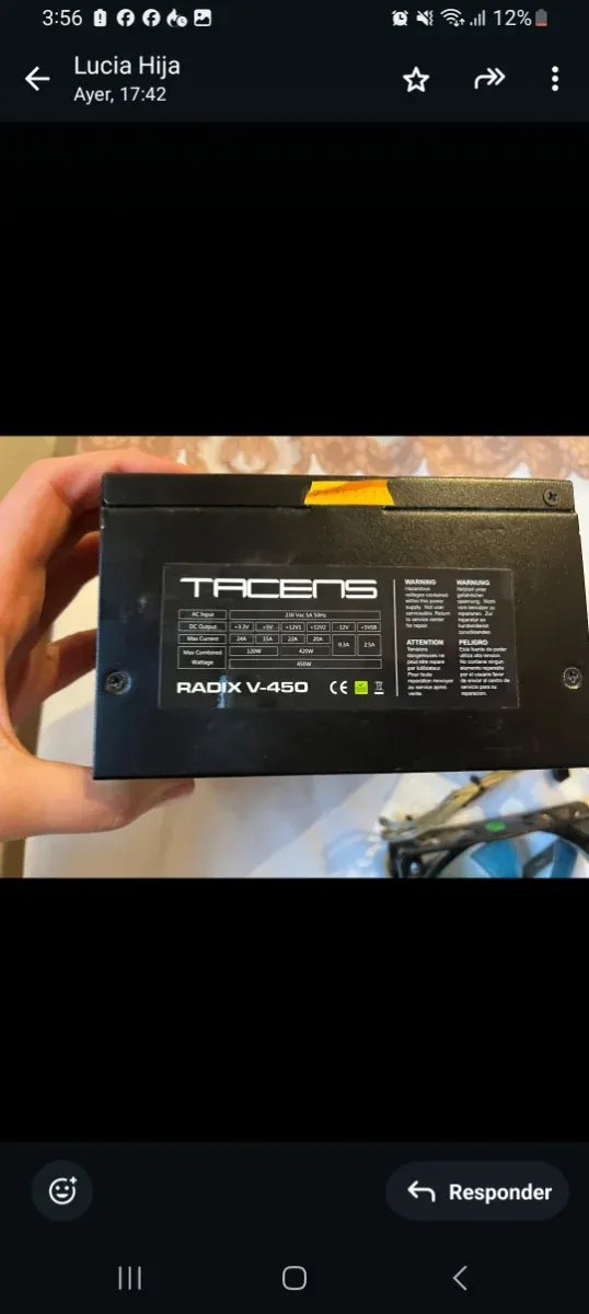 Fuente Alimentación Tacens Radix V-450