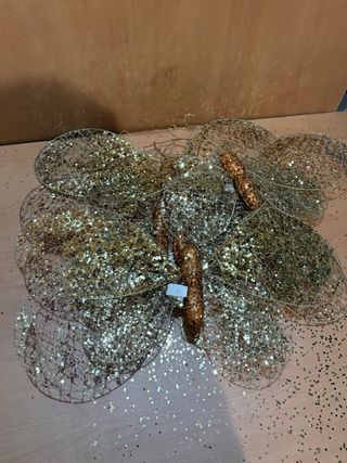 Mariposas Decorativas Grandes Doradas y Plateadas