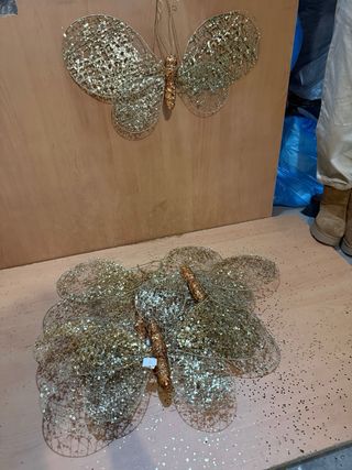 Mariposas Decorativas Grandes Doradas y Plateadas