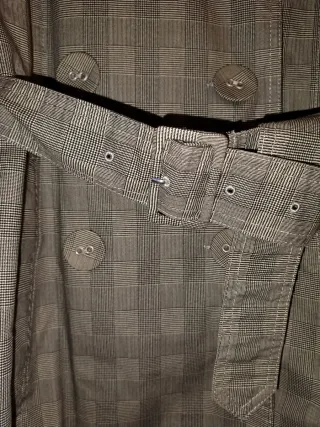 Gabardina H&M cuadros escoceses gris