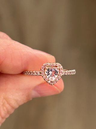 Anillo Corazón Brillante Elevado Pandora Rose