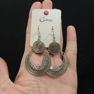 Pendientes Plateados Diseño Étnico