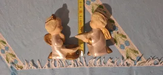 Coppia Angeli Portacandela Ceramica