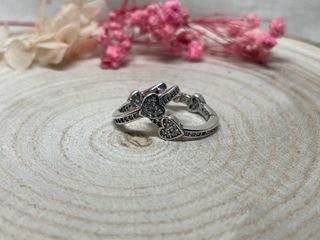 Pendientes Aro Corazón Brillantes Plata