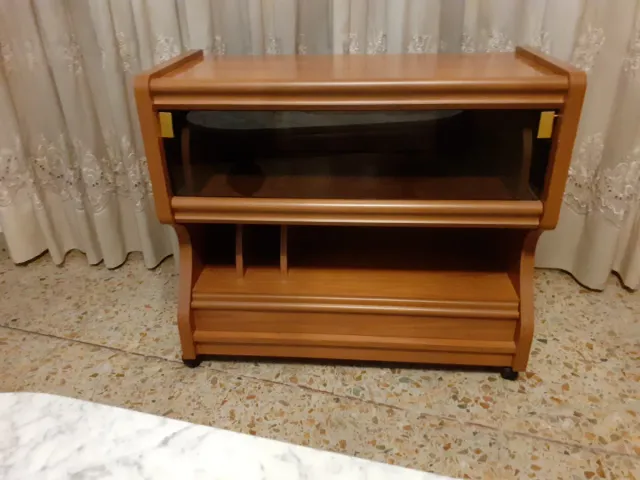 Mueble TV madera y cristal