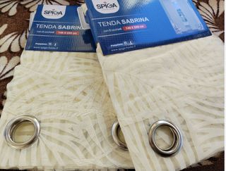 2 Tende Sabrina Trasparente 135x280 Panna Ramage