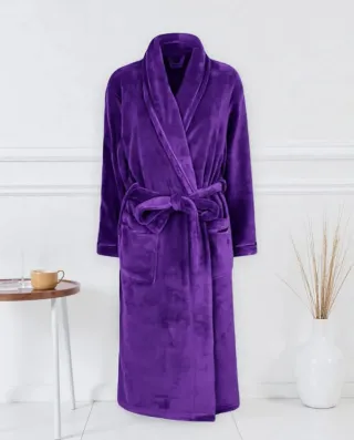 Albornoz Largo Polar Mujer Morado M