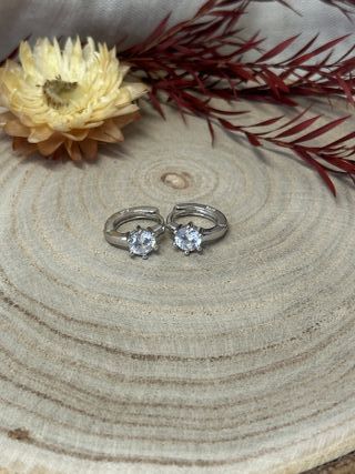 Pendientes Aro Mini Circonita Plata