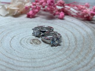 Pendientes Aro Mini Circonita Plata