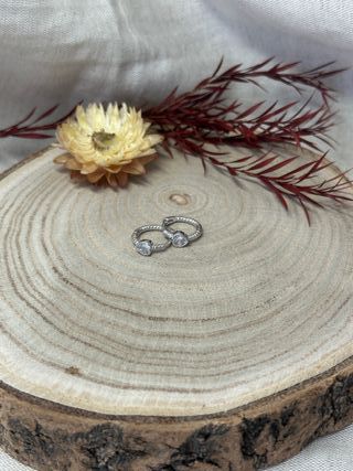 Pendientes Aro Corazón Circonita Plata