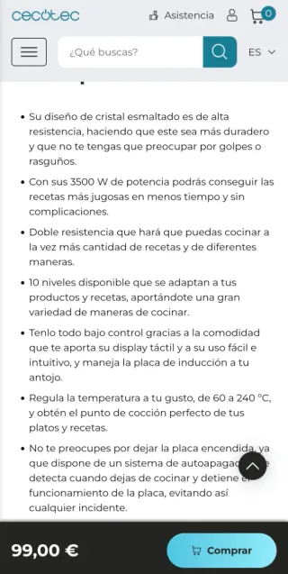 Placa de inducción doble nueva