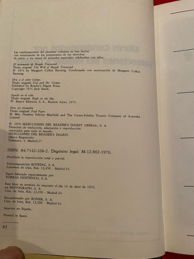 Reader’s Digest, selecciones, 1976