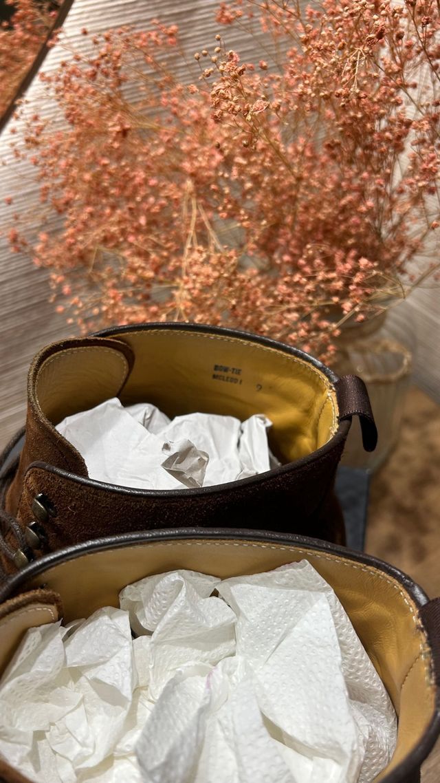 Botas de ante marrón BowTie valio 290 euros