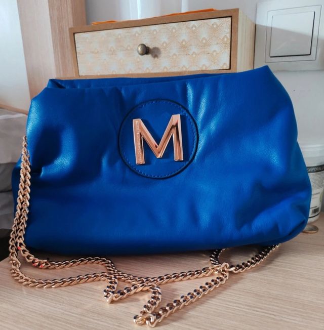 Bolso Lola Casademunt azul y dorado