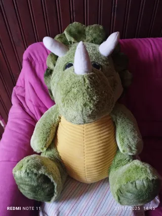 Peluche Triceratopo Verde Grande
