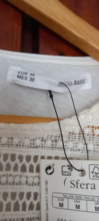 Camisa Sfera Algodón Blanca Talla M