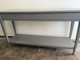 Consola Ikea Liatorp Gris y Cristal
