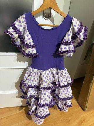 Vestido Sevillana Niña Lunares Morado