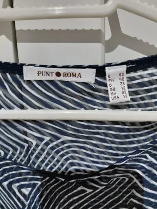 Blusa tirantes Punto Roma azul y blanco Talla M