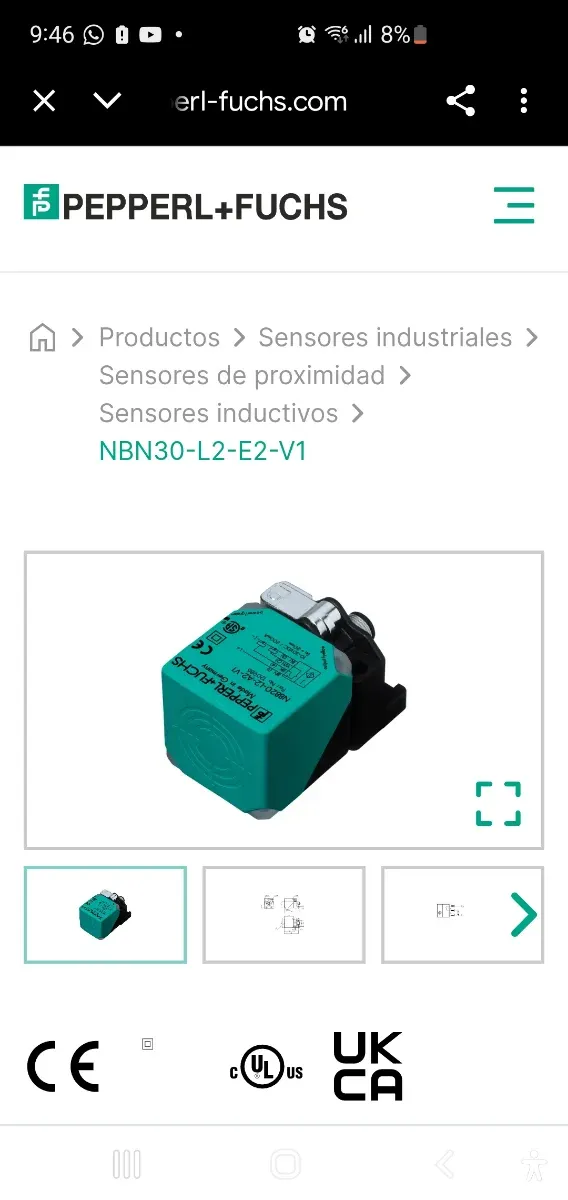 Sensore a ultrasuoni Pepperl+Fuchs UC2000