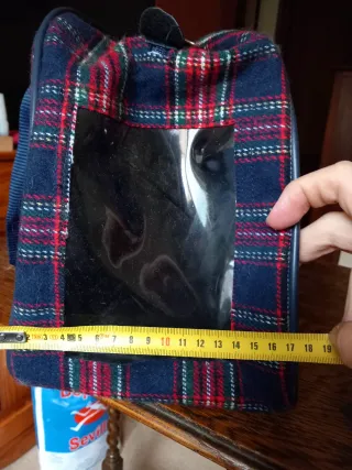 Transportín tela cuadros pequeño