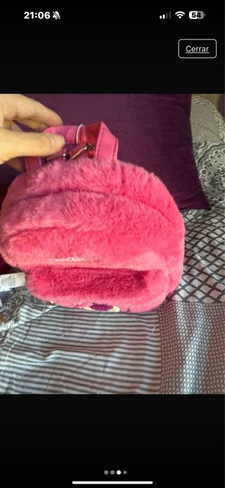 Mochila Lotso Peluche Rosa Disney