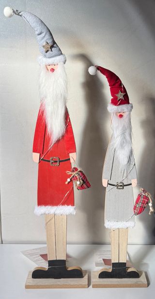 2 PAPÁ NOEL MADERA CON LUZ