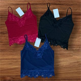 Lote 3 Camisetas Mujer Encaje