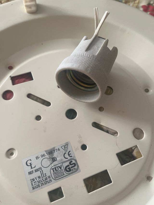 Plafón lámpara  de techo blanco y transparente