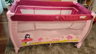 Cuna de viaje Asalvo rosa con reductor y cambiador