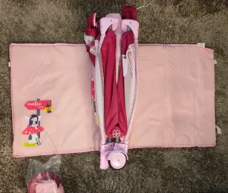 Cuna de viaje Asalvo rosa con reductor y cambiador