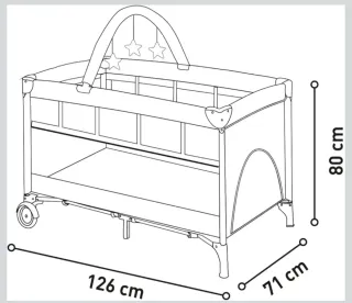 Cuna de viaje Asalvo rosa con reductor y cambiador
