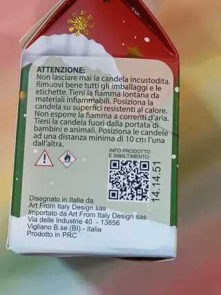 Set 2 candele Natale Vaso Vetro