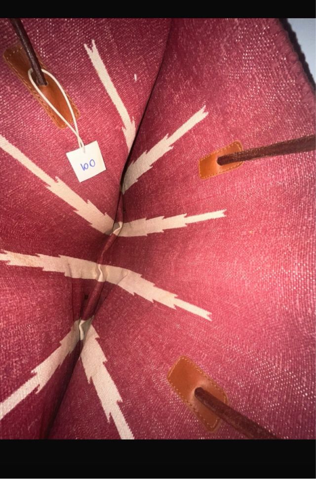 Borsa artigianale rossa e beige