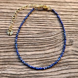 Pulsera Minimalista de piedra Lapislázuli Facetado