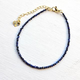 Pulsera Minimalista de piedra Lapislázuli Facetado