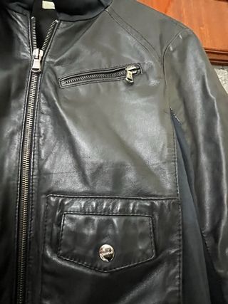 Giacca Pelle Pinko Nera,taglia 40 italiana