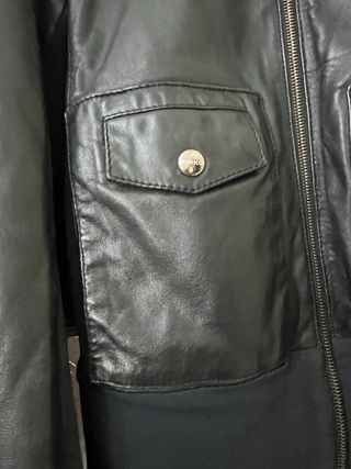 Giacca Pelle Pinko Nera,taglia 40 italiana