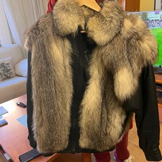 Chaqueta de cuero y pelo